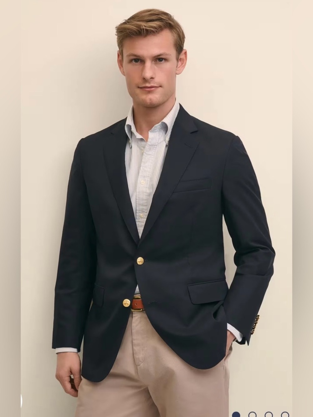 Brooks Brothers Madison Blazer Navy Blue Wool By Loro  Piana Sport Coat Size 52L